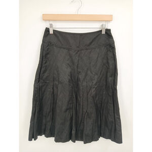Strenesse Gabriele Strehle Skirt Womens Size 2 Black Satin Crinkle Shiny Party